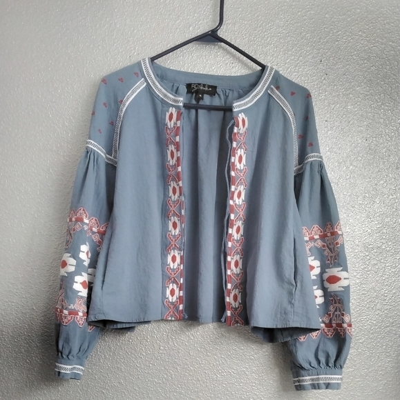 RD & Koko Women's Embroidered Open Front Jacket   Size M - Picture 2 of 11